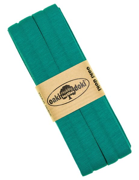 3m Elastisches Schrägband aus Jersey smaragd grün - Jerseyschrägband 40/20/10
