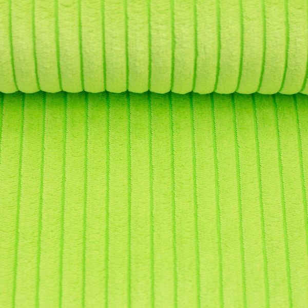 Breitcord Wanja Granny Smith knallgrün – leuchtender Cord Samt für Möbel & Taschen