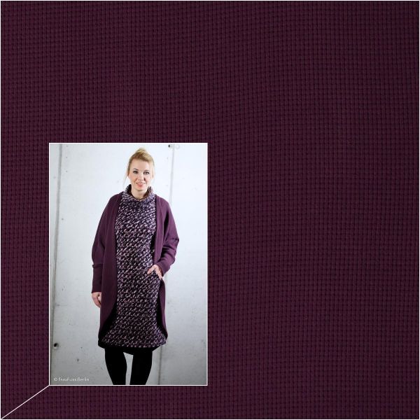 Waffelstrick mit schöner Struktur dark berry – Oslo von Swafing