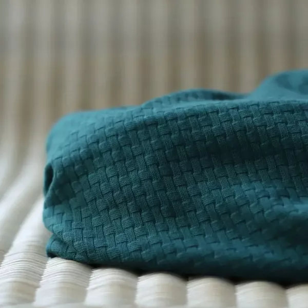 Bio Struktur Jersey Strick dunkelgrün - Organic Wicker Knit dark pine