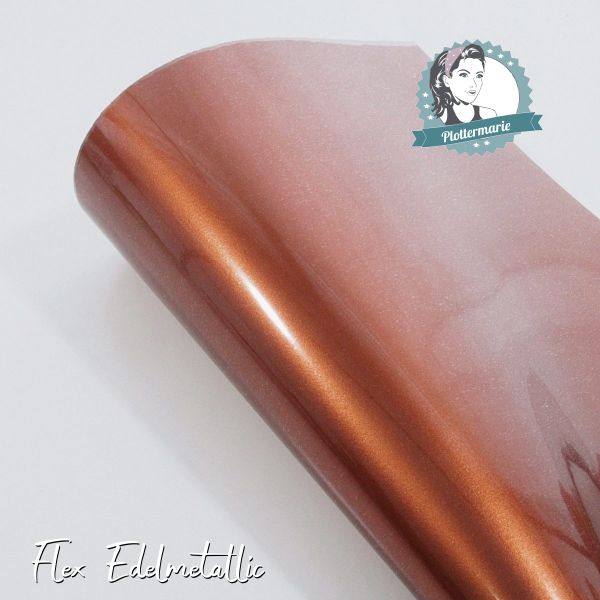 Flexfolie für Textildruck Edelmetallic A4 kupfer - Plotterfolie von Plottermarie Flex 90µ