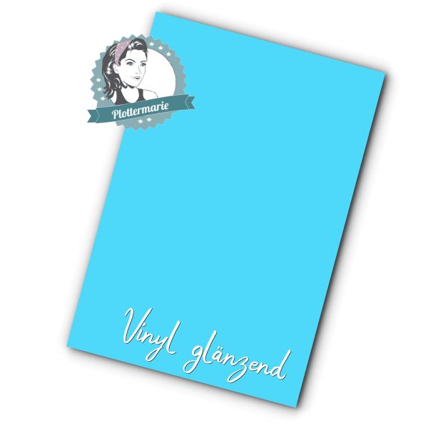 Vinylfolie hellblau A4 - Plotterfolie von Plottermarie für innen und außen 75µ Folie