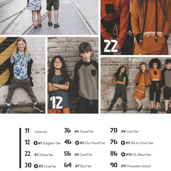 Lässige Styles für Kids nähen - Outfits in den Größen 128-176 Mit Plottermotiven & Online-Videos