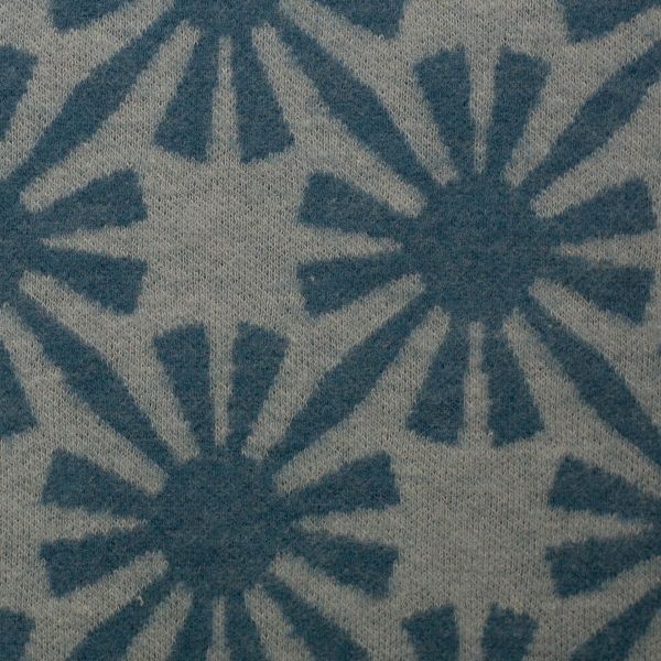 Kuschel Jacquard Jersey Sonne petrol – Kuschelstrick Herbst von Swafing