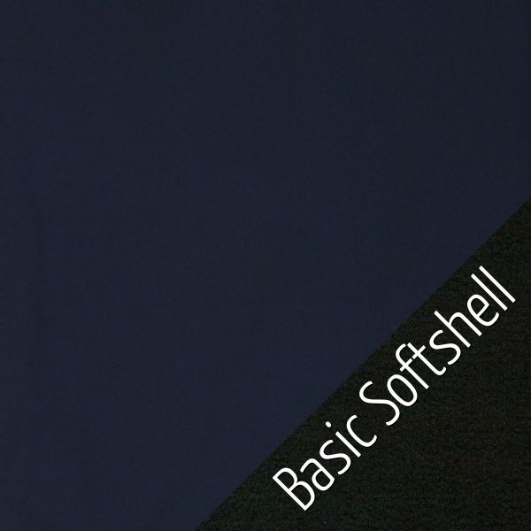 Basic Softshell uni navy dunkelblau – Outdoorstoff für Jacken Taschen & Co leicht elastisch