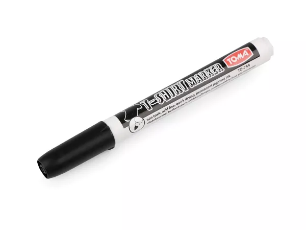 Textilstift Stoffmalfstift schwarz 1mm breit für helle Stoffe - Stoffmalfarbe Stift