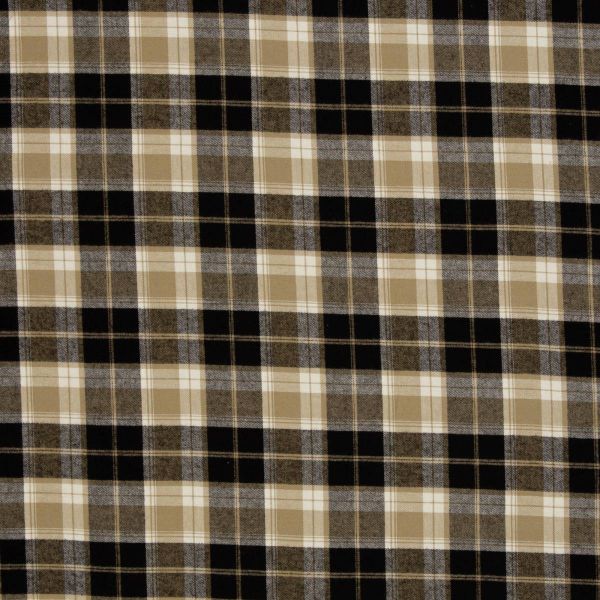 Flanellstoff Maverick kariert beige schwarz – aus reiner Baumwolle von Swafing