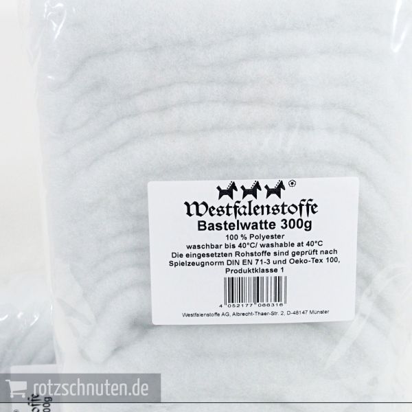 300g Füllwatte Füllmaterial Polyester von Westfalenstoffe