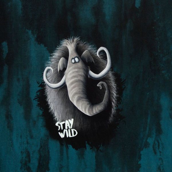 Wintersweat Panel On the Rocks Mammut petrol 85 x 150 cm – Thorsten Berger für Swafing