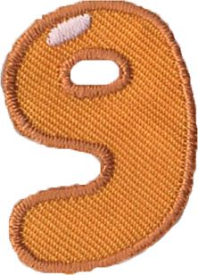 Zahl 9 – Bunte Zahlen zum Aufbügeln - 123 Applikation Bügelzahlen Serie II