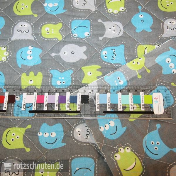 Stepper Baumwolle - Kleine Monster grau – doubleface