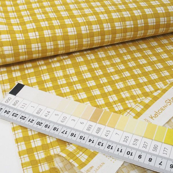 Baumwolle Karo senf gelb – Picknick Serie Under the Apple Tree by Cotton & Steel