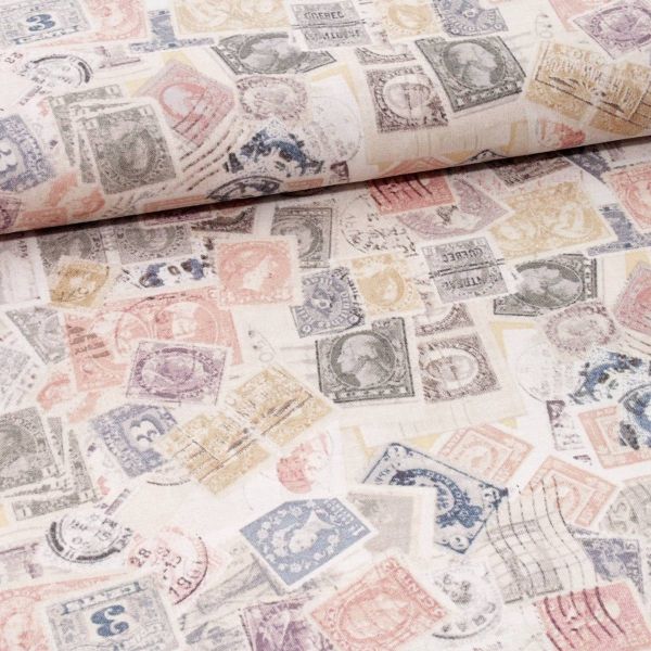 Baumwolle Vintage Briefmarken Poststempel - Low Key Postage Stamps