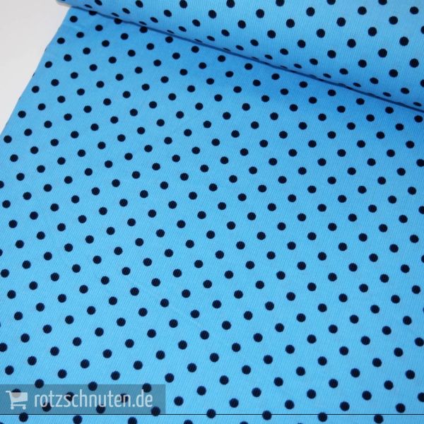 Feincord JOST Punkte hellblau dunkelblau marine - Dots