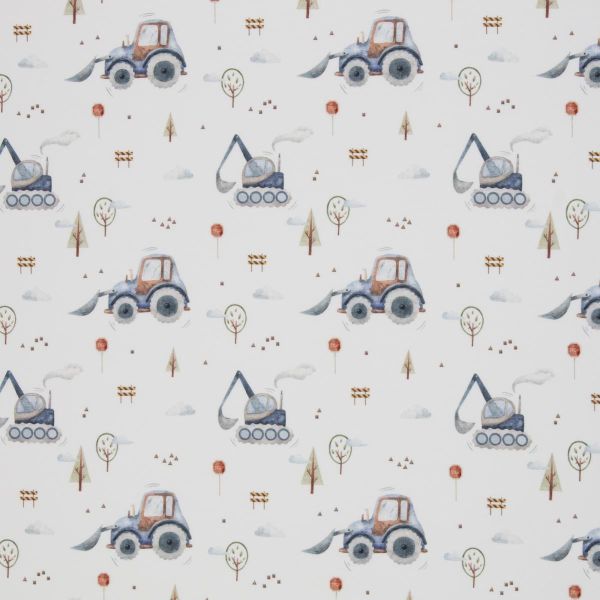 Jersey Baustelle Bagger Radlader weiß – Serie Jule by Swafing