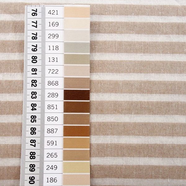 Baumwolle Crinkle - breite Streifen beige creme gestreifter Sommerstoff