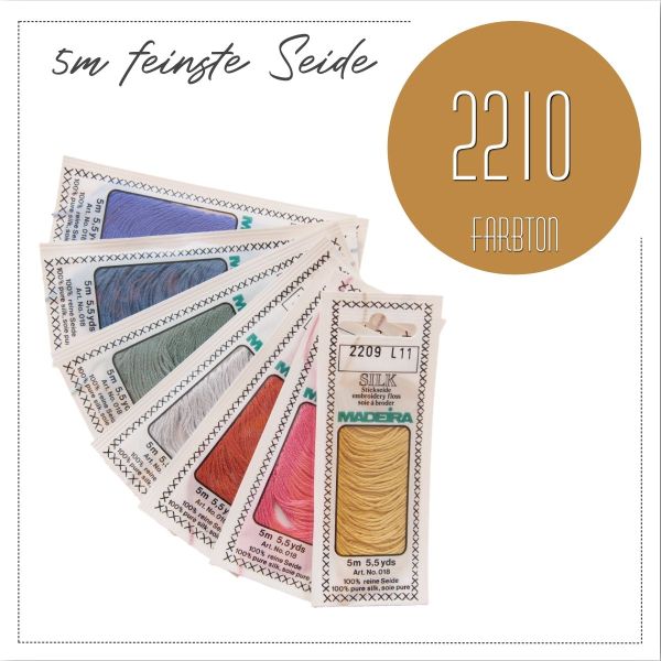 Stickgarn Madeira Silk braun 2210 - Sticktwist aus feinster Seide zum Sticken und Applizieren