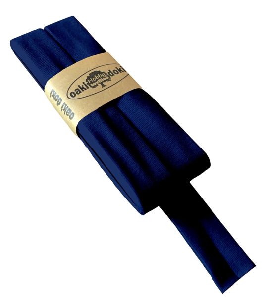 3m Elastisches Schrägband aus Jersey dunkelblau navy - Jerseyschrägband 40/20/10