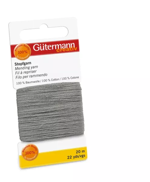 20m Gütermann Stopfgarn hellgrau – 100% Baumwolle für Reparaturen & Handarbeiten