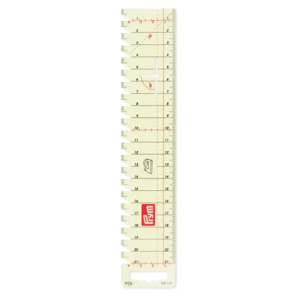 Prym Handmaß Bügellinal – 21x4,5cm Lineal Bügelhandmaß