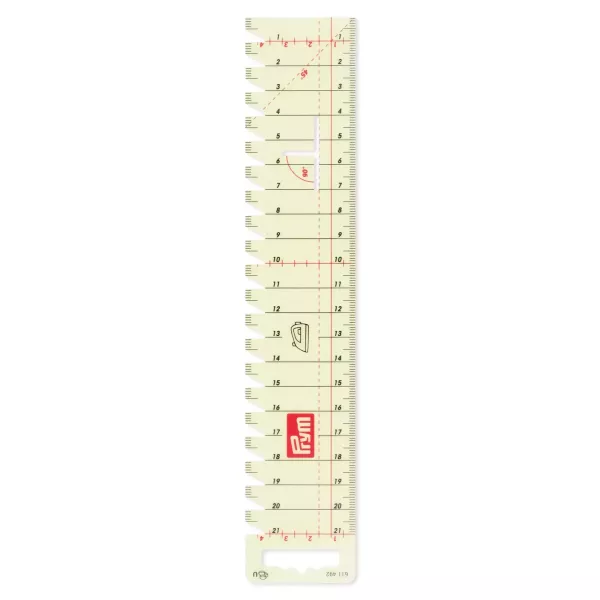 Prym Handmaß Bügellinal – 21x4,5cm Lineal Bügelhandmaß