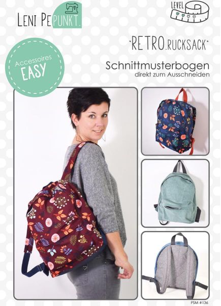 Schnittmuster RETRO.rucksack - cooler Rucksack mit viel Stauraum