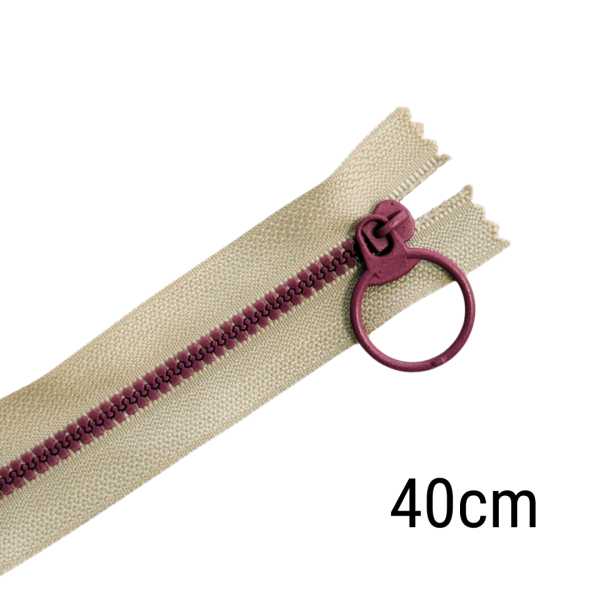 Reißverschluss Color Pop 40cm lang beige beere für Taschen & Mäppchen-Copy