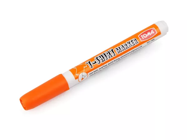 Textilstift Stoffmalfstift orange 1mm breit für helle Stoffe - Stoffmalfarbe Stift