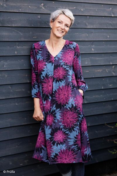 Viskose Kleider & Hosenstoff Blüten blau violett - Asteria by Thorsten Berger von Swafing