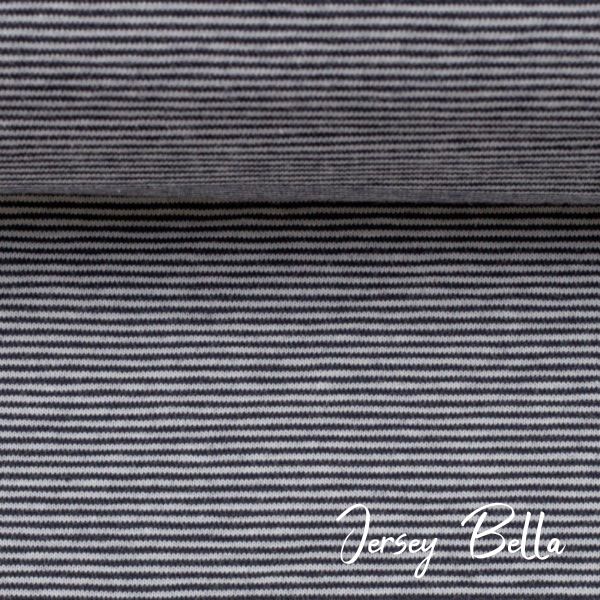 Jersey Bella mit feinen Streifen navy weiß – Baumwolljersey von Swafing