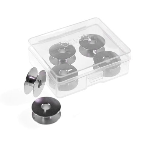 6 Unterfaden Spulen aus Metall für Nähmaschinen mit Doppelumlaufgreifer 21,9mm