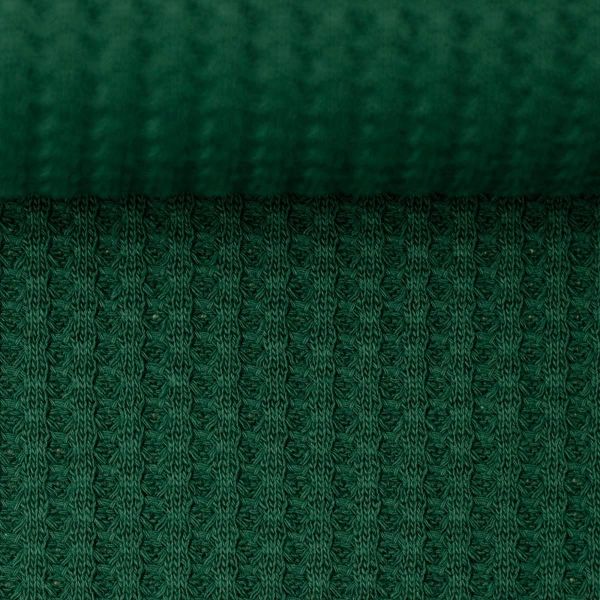 Waffelstrick mit Struktur dunkelgrün aus Baumwolle doubleface – Rocko von Swafing HW22/23