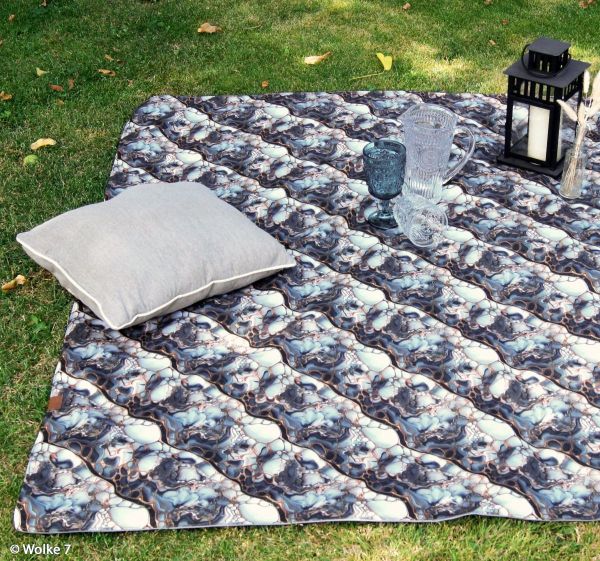 Oxford Gewebe für Taschen - Flowing Bloom - Marmor anthrazit gold – Design von Sarah Mariam für Swaf