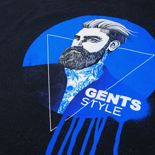 Sweat Gents Style – Hipster schwarz blau von Thorsten Berger – 80cm Panel French Terry