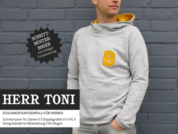 Schnittmuster HERR TONI • Raglan Kapuzensweater von Studio Schnittreif • Gr. S-XXL Hoodie