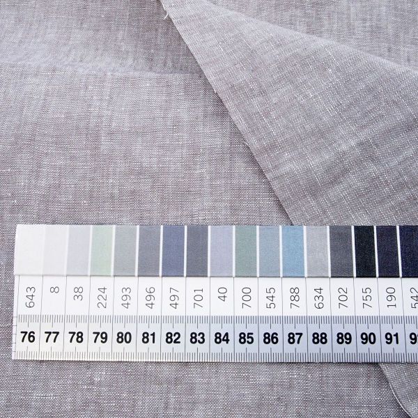 acufactum reines Leinen - hellgrau meliert und vorgewaschener Leinenstoff 160g