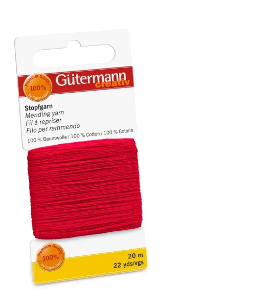 20m Gütermann Stopfgarn rot – 100% Baumwolle für Reparaturen & Handarbeiten