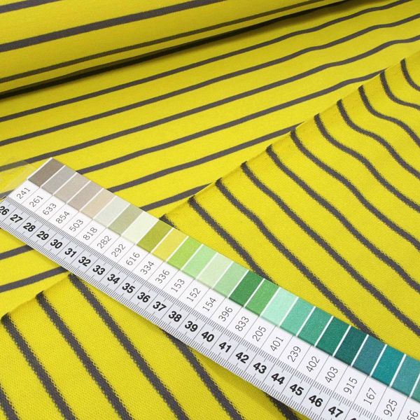 Sommersweat mit Streifen lime grau - French Terry Yarn Dyed