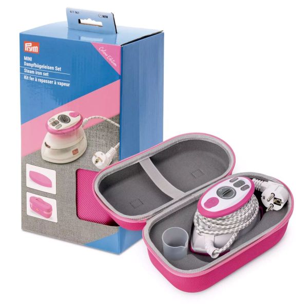Prym Mini-Dampfbügeleisen Set Pink – Limited Edition mit Case & Silikonablage