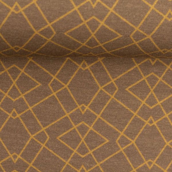 Jersey mit geometrischem Muster beige gold – Serie Klaas von Swafing