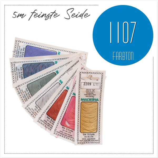 Stickgarn Madeira Silk blau 1107 - Sticktwist aus feinster Seide zum Sticken und Applizieren