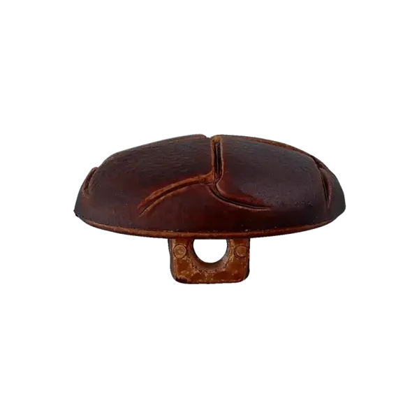 Lederimitatknopf dunkelbraun mit Öse 18 mm