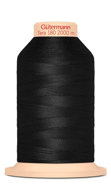 feines Overlock Garn Tera 180 schwarz Fb. 000 - 2000m Coverlock Overlockkonen von Gütermann Nähseide