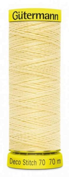 Deco Stitch 70 helles gelb - 70m kräftiges Nähgarn Fb. 0325 von Gütermann für Zierstiche und Steppnä