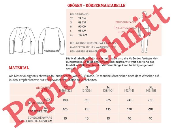 Schnittmuster FRAU TOMMA • Jacke im Stilmix von Studio Schnittreif • Gr. XS-XL
