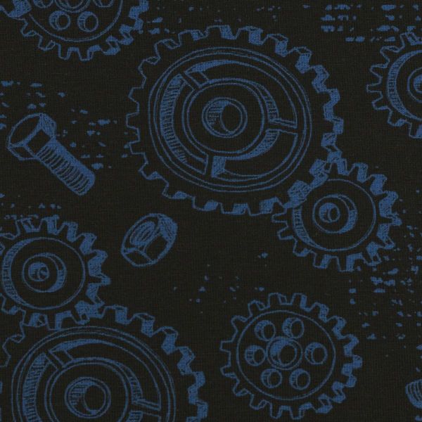 Jersey Zahnräder Schrauben blau - Happy Metal by Steinbeck von Swafing