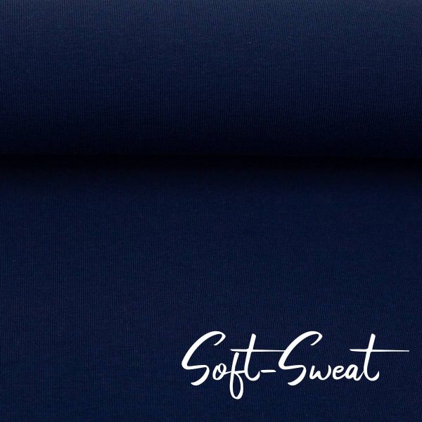 Soft Sweat uni nachtblau - angerauhter French Terry EIKE von Swafing