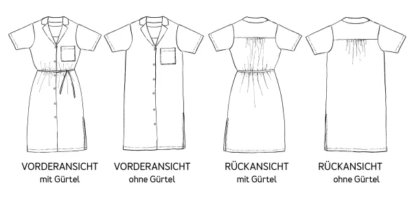 Schnittmuster FRAU ISLA • schlichtes Kleid für Webware von Studio Schnittreif • Gr. XS-XXL