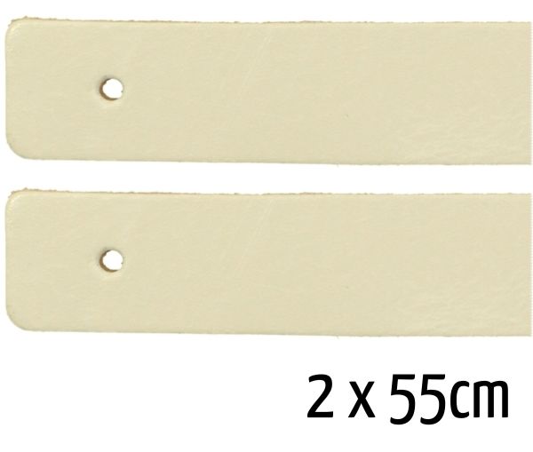 Taschengriff 2er Set aus Echtleder in sand creme – 2 kurze Taschenhenkel je 55cm zum Nieten