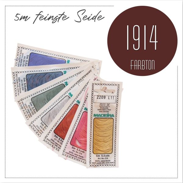 Stickgarn Madeira Silk braun 1914 - Sticktwist aus feinster Seide zum Sticken und Applizieren